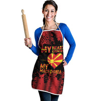 My Heart My Country My Macedonia Apron Grunge Style