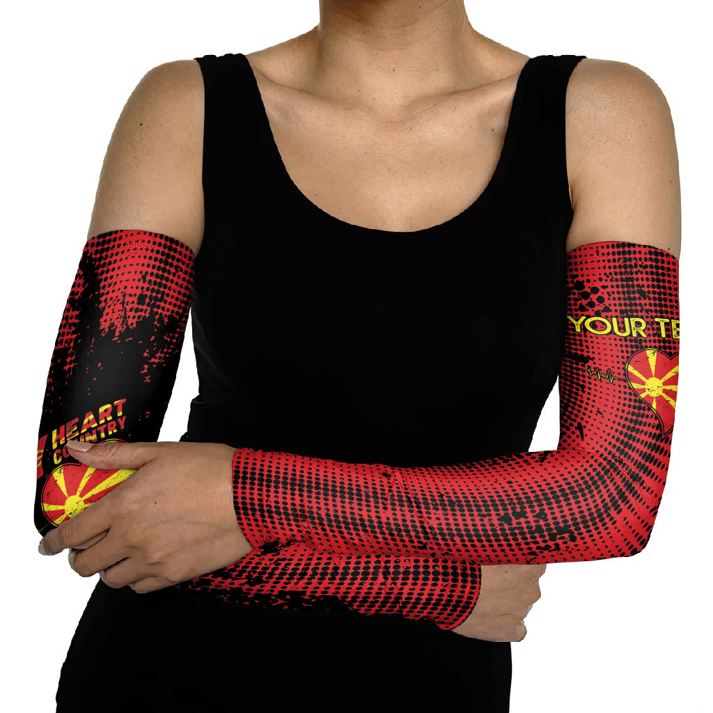 Personalised My Heart My Country My Macedonia Arm Sleeves Grunge Style