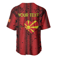 Personalised My Heart My Country My Macedonia Baseball Jersey Grunge Style