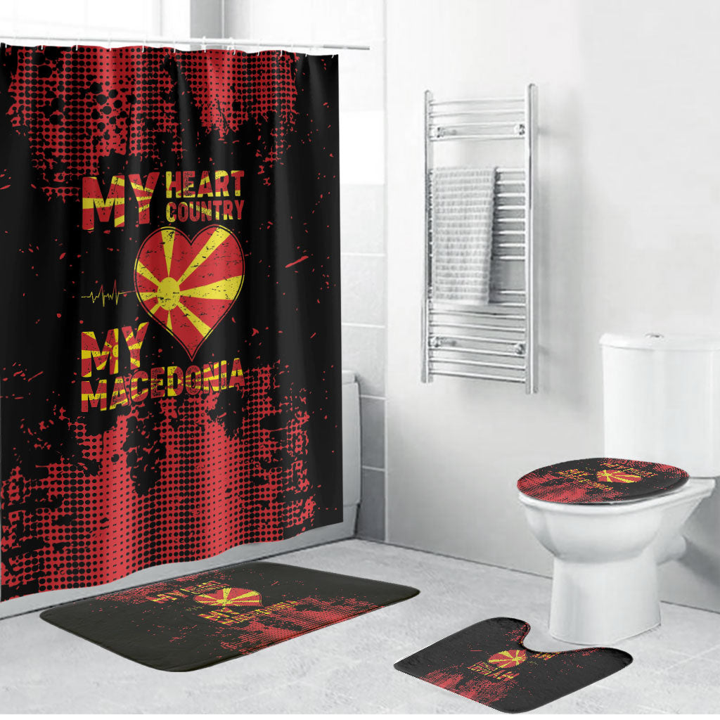 My Heart My Country My Macedonia Bathroom Set Grunge Style