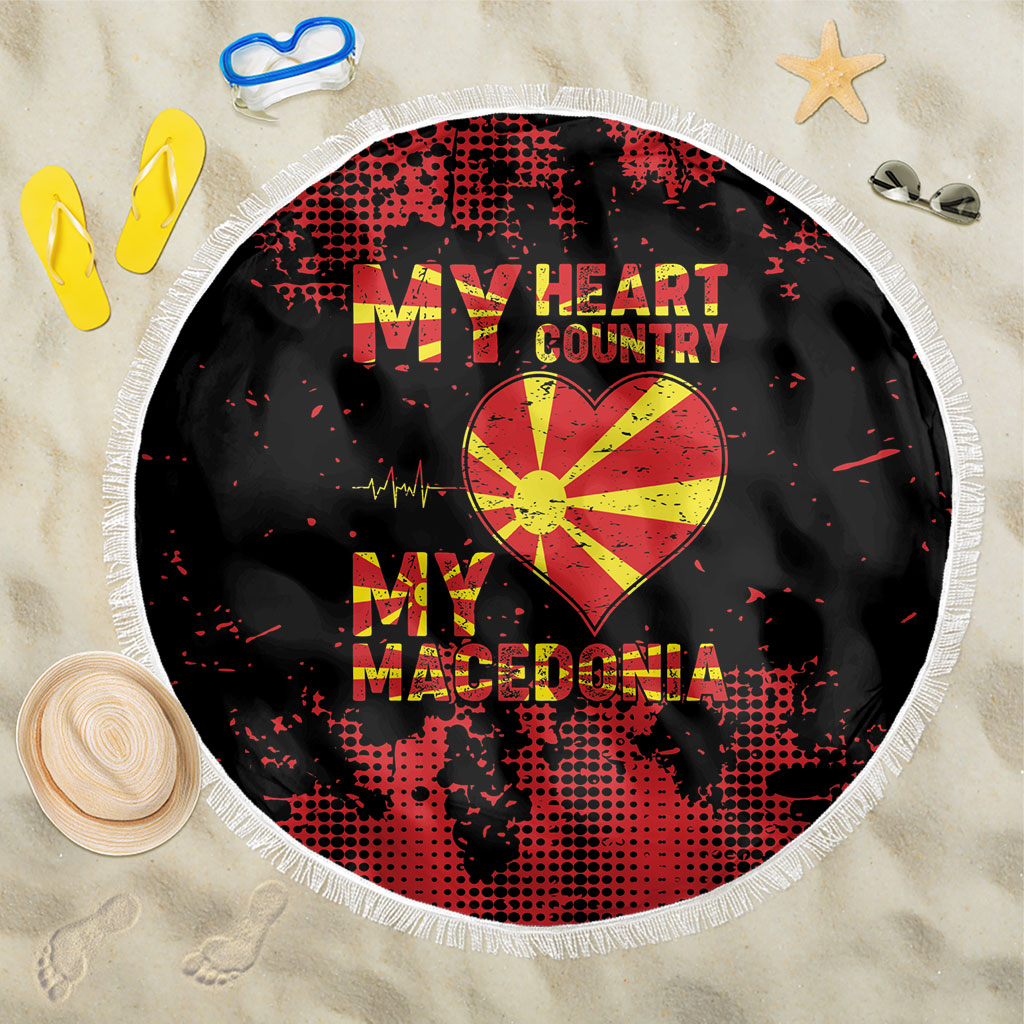 My Heart My Country My Macedonia Beach Blanket Grunge Style