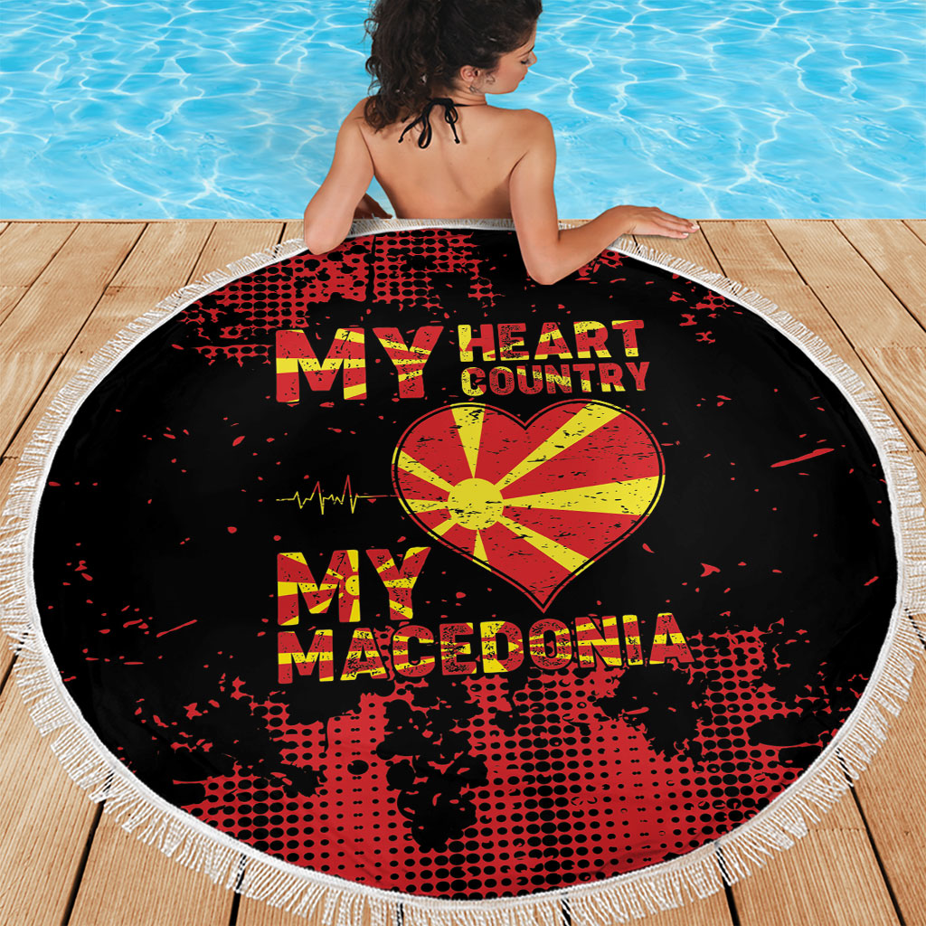 My Heart My Country My Macedonia Beach Blanket Grunge Style