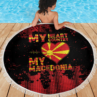 My Heart My Country My Macedonia Beach Blanket Grunge Style