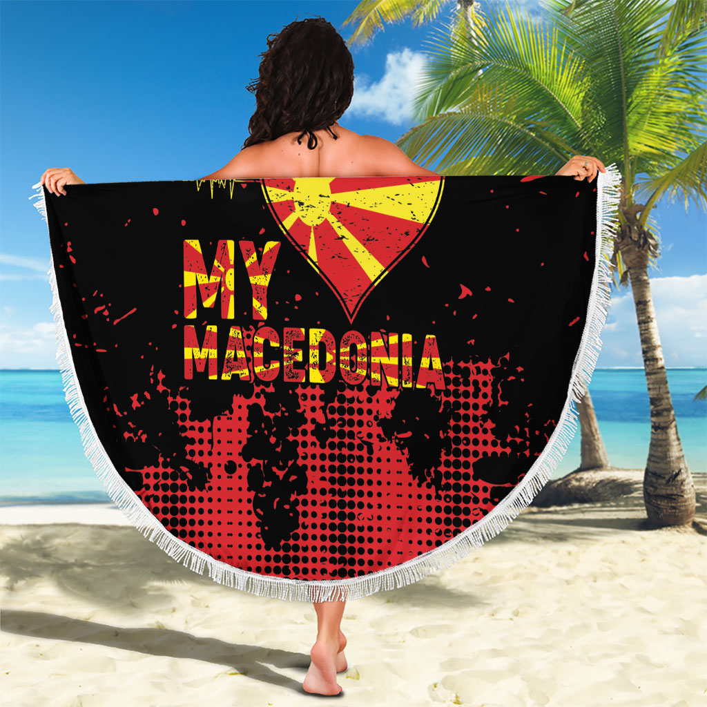 My Heart My Country My Macedonia Beach Blanket Grunge Style