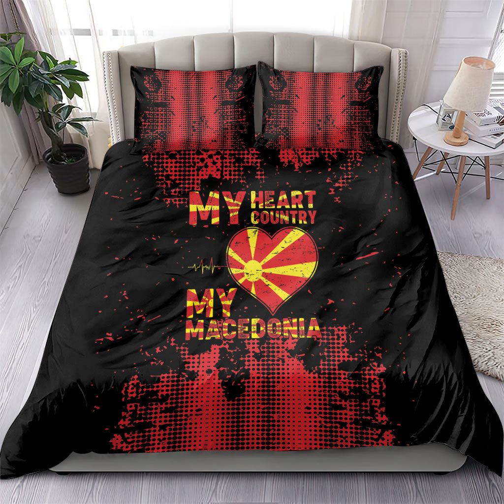 My Heart My Country My Macedonia Bedding Set Grunge Style