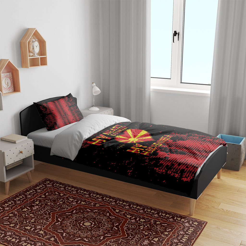 My Heart My Country My Macedonia Bedding Set Grunge Style