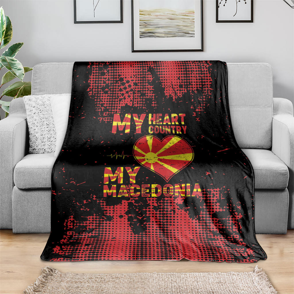 My Heart My Country My Macedonia Blanket Grunge Style