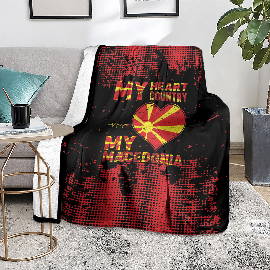 My Heart My Country My Macedonia Blanket Grunge Style