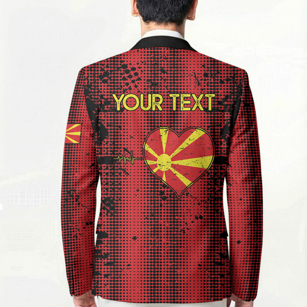 Personalised My Heart My Country My Macedonia Blazer Grunge Style