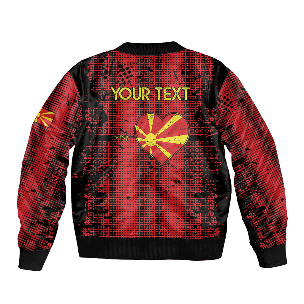 Personalised My Heart My Country My Macedonia Bomber Jacket Grunge Style