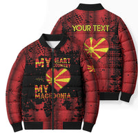 Personalised My Heart My Country My Macedonia Bomber Puffer Jacket Grunge Style