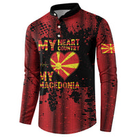 Personalised My Heart My Country My Macedonia Button Sweatshirt Grunge Style