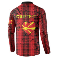 Personalised My Heart My Country My Macedonia Button Sweatshirt Grunge Style
