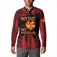 Personalised My Heart My Country My Macedonia Button Sweatshirt Grunge Style