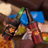 Personalised My Heart My Country My Macedonia 4 in 1 Can Cooler Tumbler Grunge Style