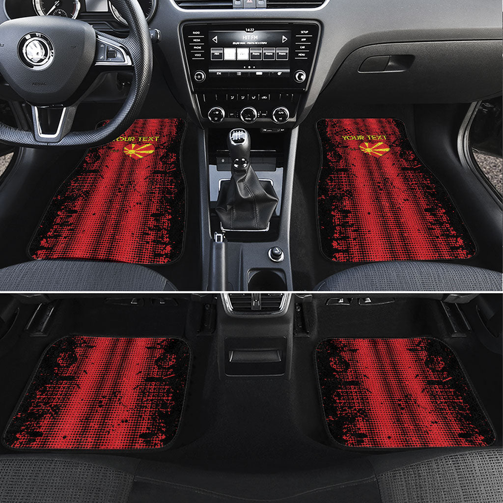 Personalised My Heart My Country My Macedonia Car Mats Grunge Style