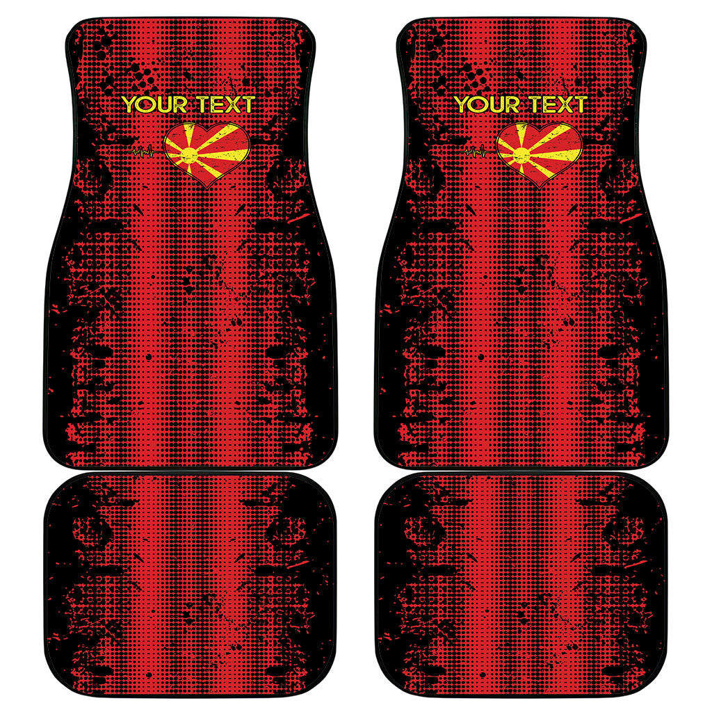 Personalised My Heart My Country My Macedonia Car Mats Grunge Style