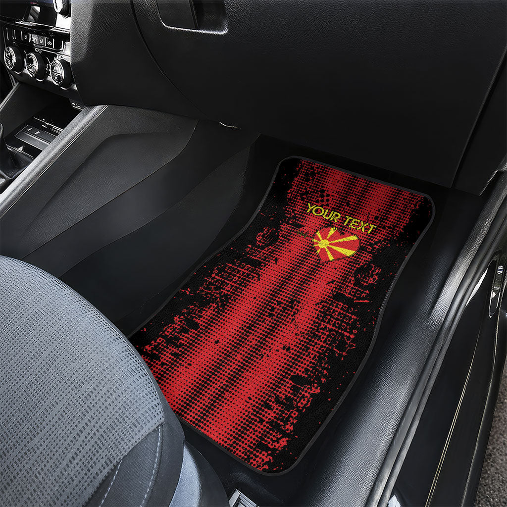 Personalised My Heart My Country My Macedonia Car Mats Grunge Style