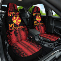 My Heart My Country My Macedonia Car Seat Cover Grunge Style