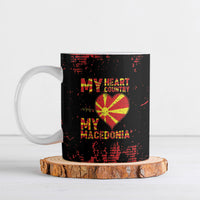 Personalised My Heart My Country My Macedonia Ceramic Mug Grunge Style