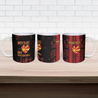 Personalised My Heart My Country My Macedonia Ceramic Mug Grunge Style