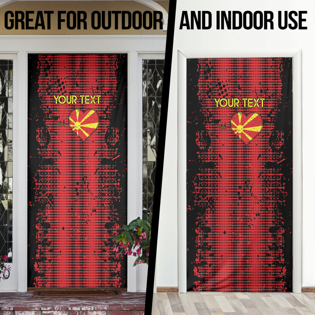 Personalised My Heart My Country My Macedonia Door Cover Grunge Style