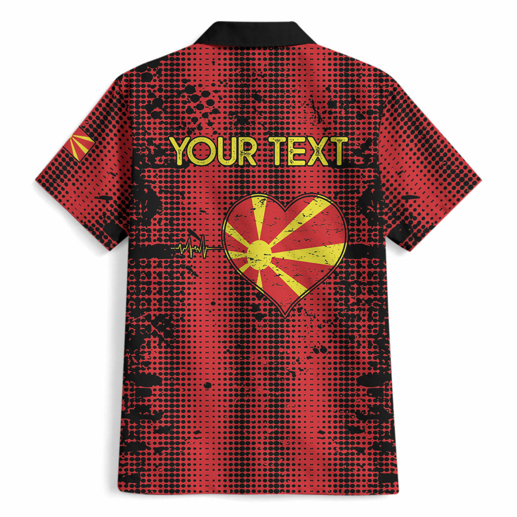 Personalised My Heart My Country My Macedonia Hawaiian Shirt Grunge Style