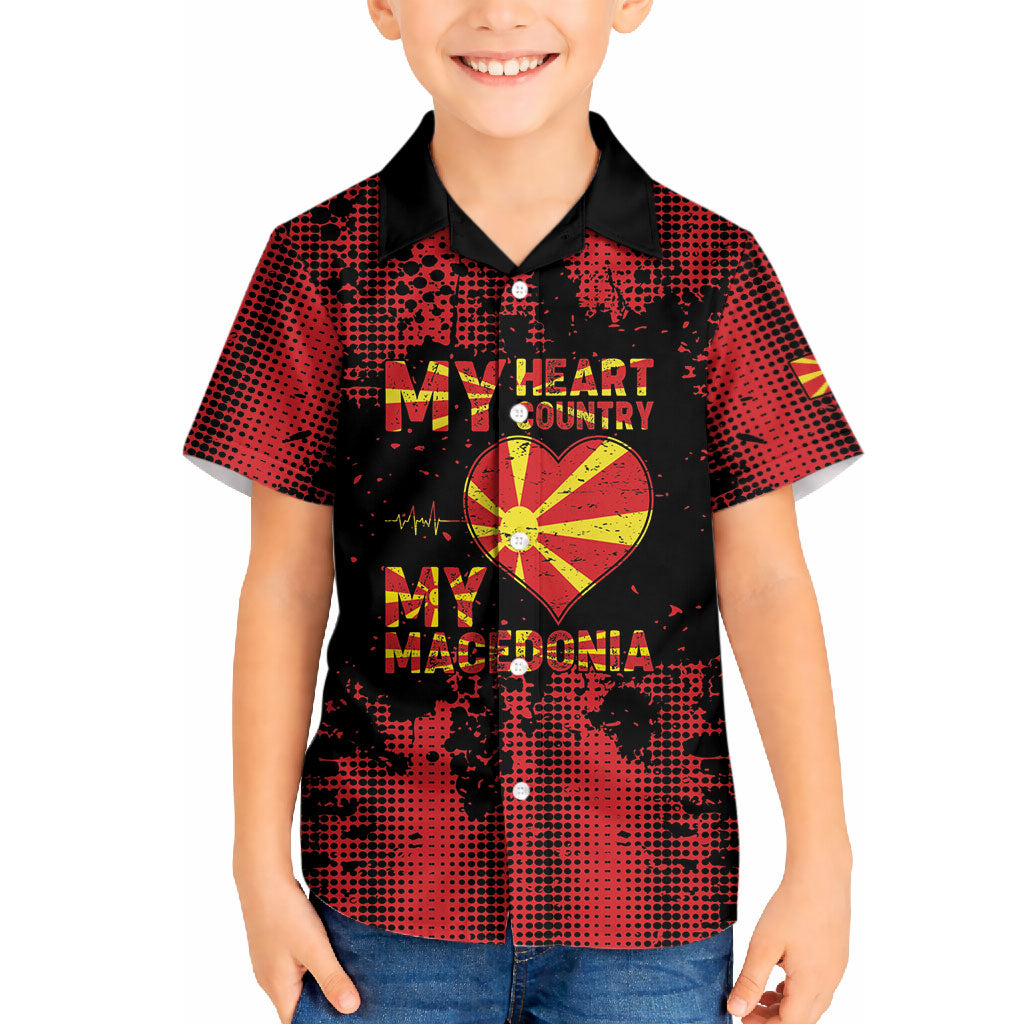 Personalised My Heart My Country My Macedonia Hawaiian Shirt Grunge Style