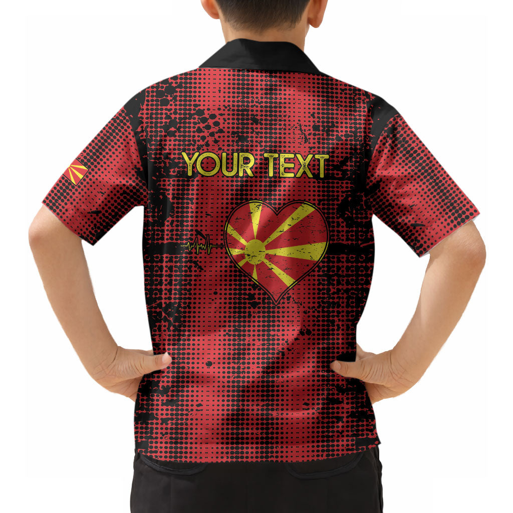Personalised My Heart My Country My Macedonia Hawaiian Shirt Grunge Style