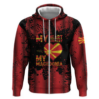 Personalised My Heart My Country My Macedonia Hoodie Grunge Style