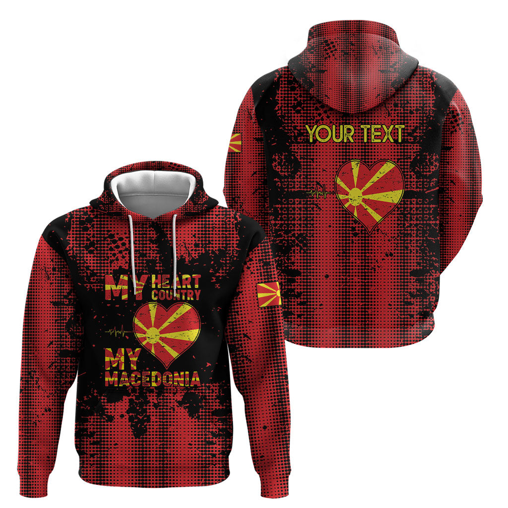 Personalised My Heart My Country My Macedonia Hoodie Grunge Style