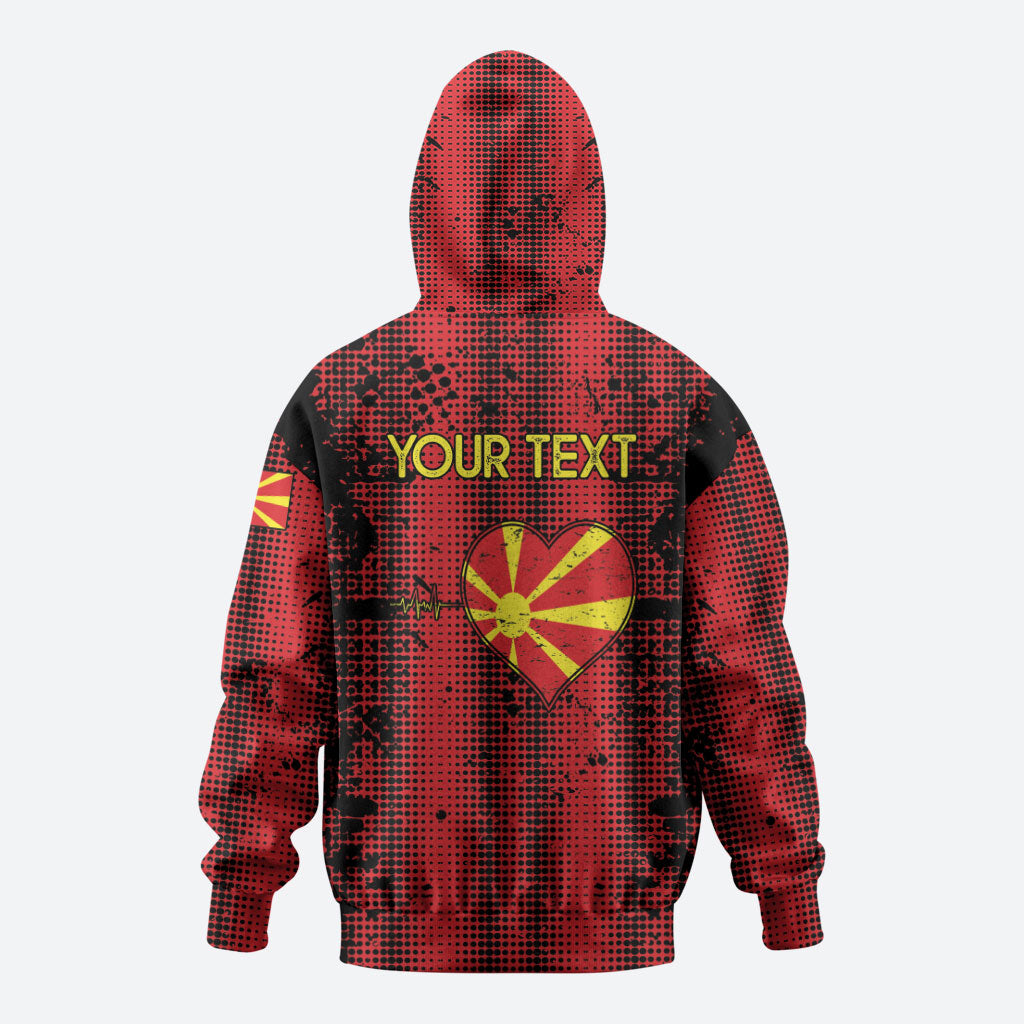 Personalised My Heart My Country My Macedonia Hoodie Grunge Style