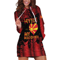 Personalised My Heart My Country My Macedonia Hoodie Dress Grunge Style
