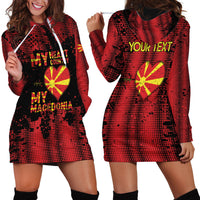 Personalised My Heart My Country My Macedonia Hoodie Dress Grunge Style
