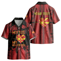 Personalised My Heart My Country My Macedonia Kid Hawaiian Shirt Grunge Style