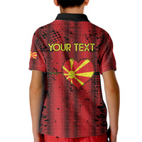 Personalised My Heart My Country My Macedonia Kid Polo Shirt Grunge Style