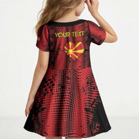 Personalised My Heart My Country My Macedonia Kid Short Sleeve Dress Grunge Style