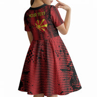 Personalised My Heart My Country My Macedonia Kid Short Sleeve Dress Grunge Style