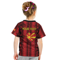 Personalised My Heart My Country My Macedonia Kid T Shirt Grunge Style