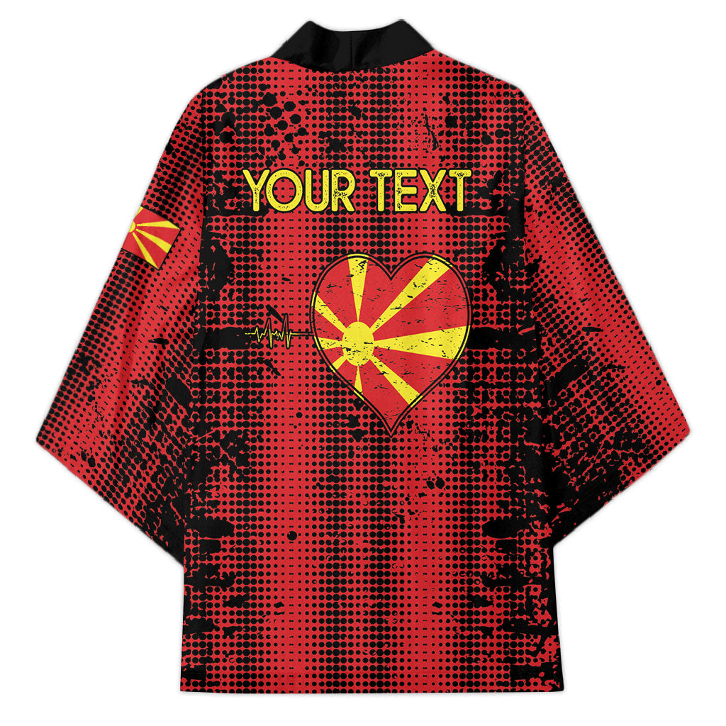 Personalised My Heart My Country My Macedonia Kimono Grunge Style