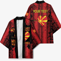 Personalised My Heart My Country My Macedonia Kimono Grunge Style