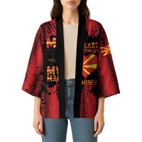 Personalised My Heart My Country My Macedonia Kimono Grunge Style