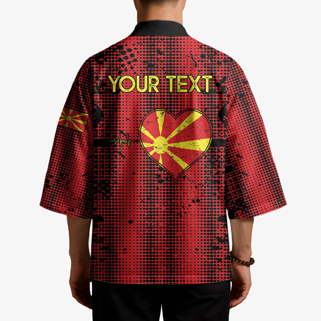 Personalised My Heart My Country My Macedonia Kimono Grunge Style