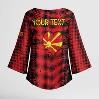 Personalised My Heart My Country My Macedonia Kimono Sleeve Blouse Grunge Style