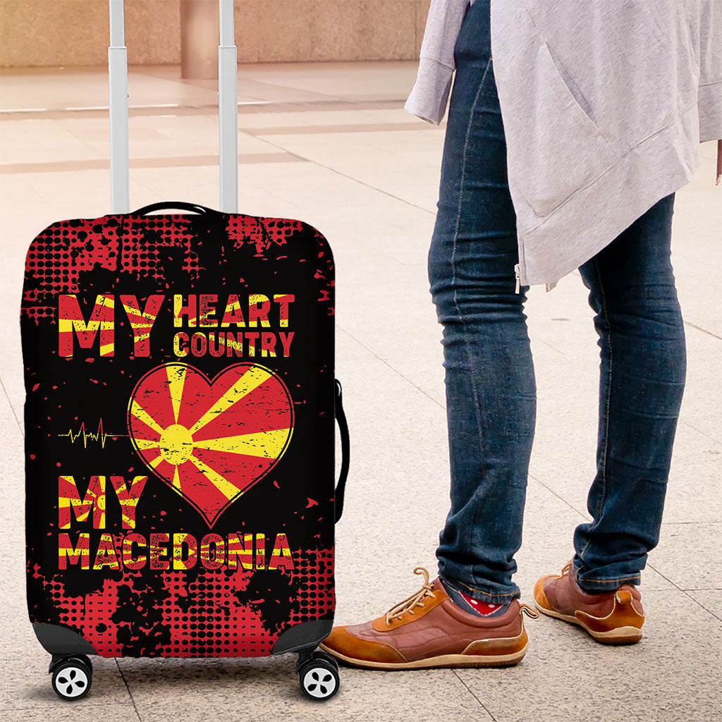 My Heart My Country My Macedonia Luggage Cover Grunge Style