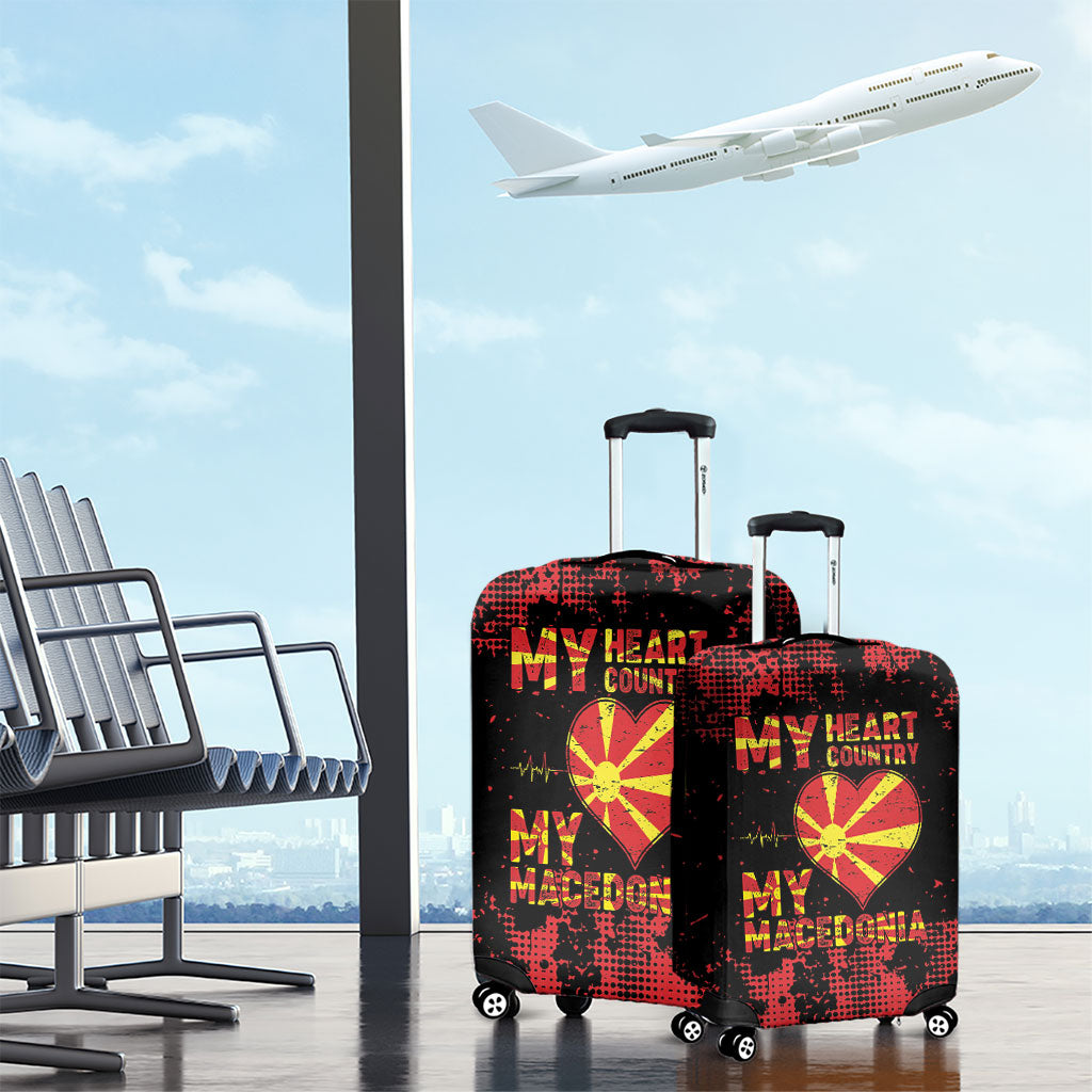 My Heart My Country My Macedonia Luggage Cover Grunge Style