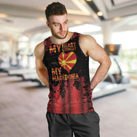 Personalised My Heart My Country My Macedonia Men Tank Top Grunge Style