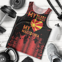 Personalised My Heart My Country My Macedonia Men Tank Top Grunge Style