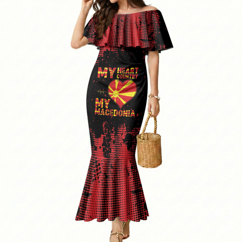 Personalised My Heart My Country My Macedonia Mermaid Dress Grunge Style