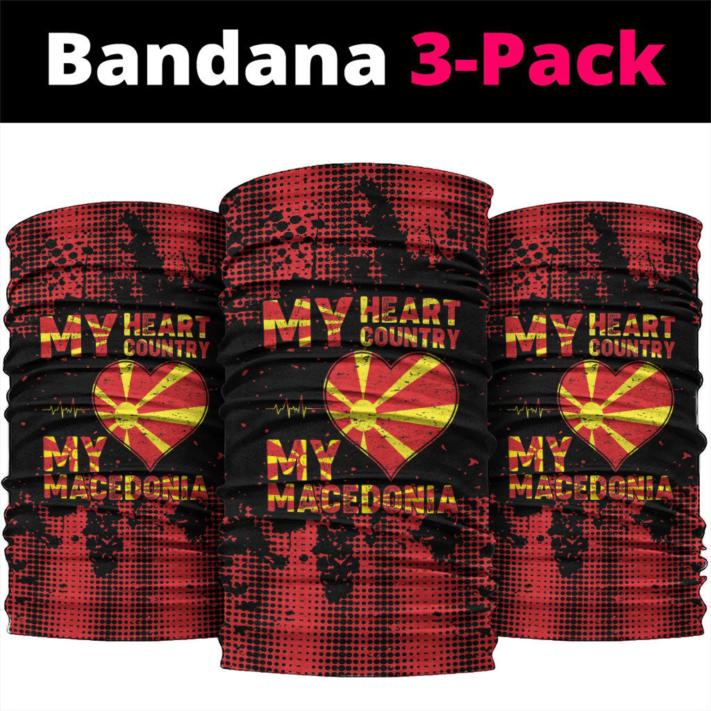 My Heart My Country My Macedonia Neck Gaiter Grunge Style